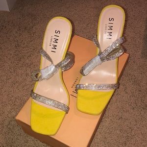 BRAND NEW!!!! Yellow rhinestone heels